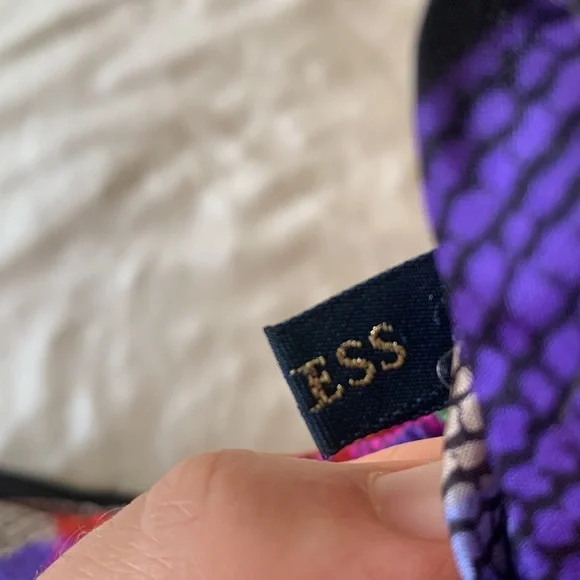 Vintage Axcess Silk Square Scarf | Floral Silk Scarf | Flower Silk Scarf - Picture 8 of 8